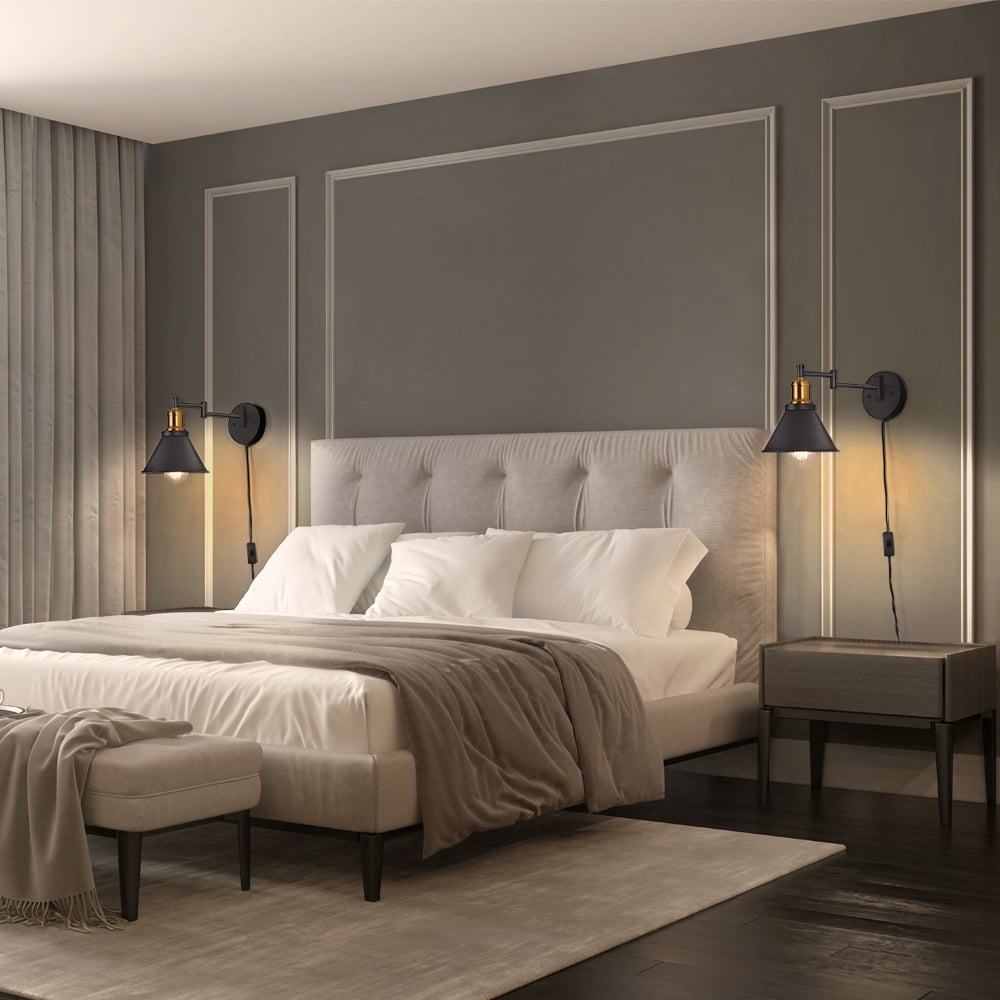Oumilen Energy Efficient Indoor 2-Light Brass Wall Sconce (2 Count)