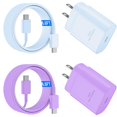 thumbnail image 1 of Cargador USB C Ubearkk de 25 W, carga rápida, paquete de 2 cables de 2 m, 1 of 6