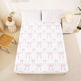 thumbnail image 5 of Erosebridal Girly Pink Bowknot Full Size Sheets For Kids,Cute Bows Kawaii Bowtie Bed Sheets,Lightpink White 4 Pieces, 5 of 6