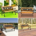 thumbnail image 5 of XF XINFENG Metal Patio Bench for Kid, 32in Wood Small Outdoor Bench Clearance Cute Children Bench Outside Bench Animals Back Garden Bench for Porch Lawn- Bronze, 5 of 7