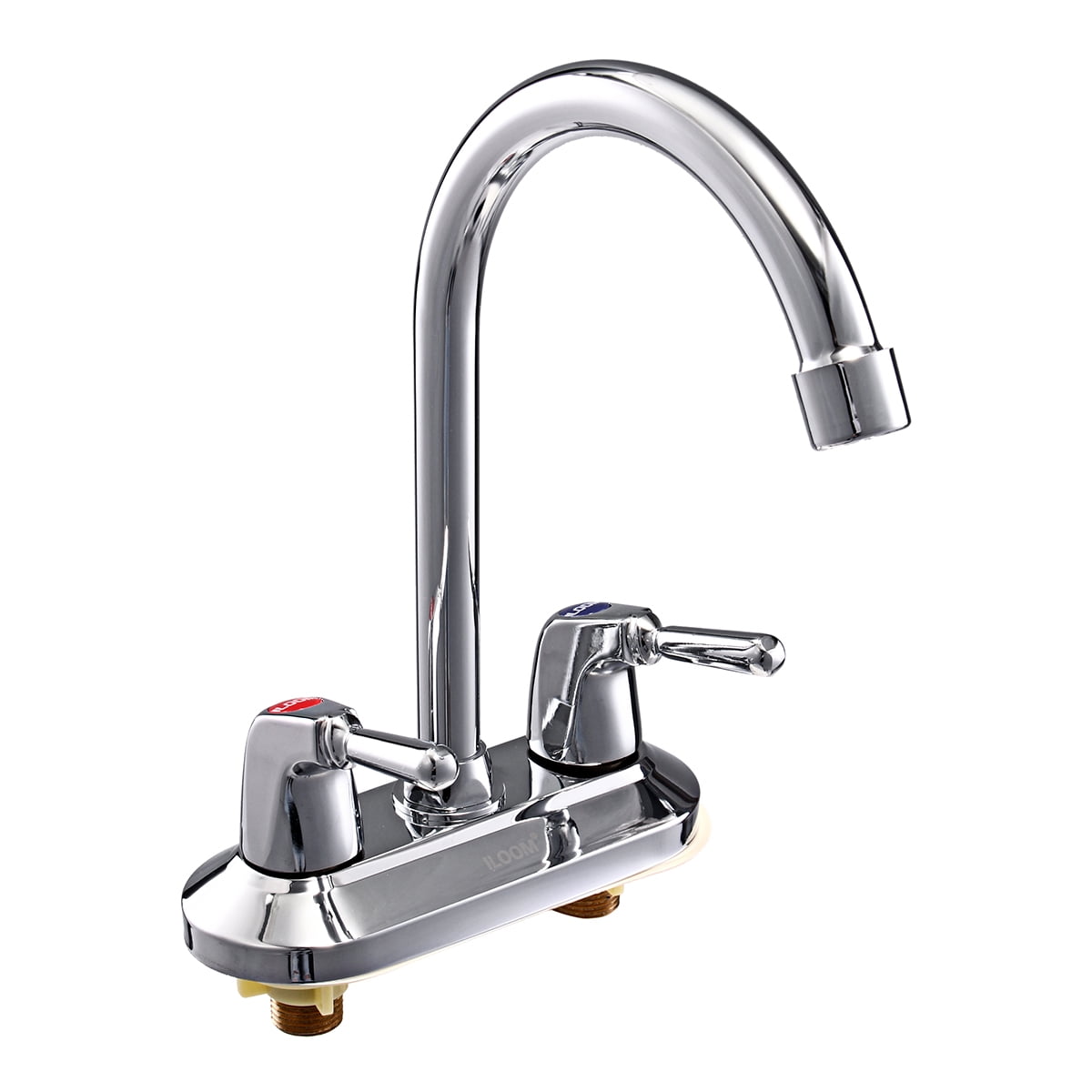 360° Swivel Spout Kitchen Tap 2 Handle Hole Sink Basin Water Faucet
