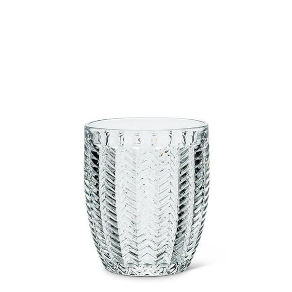 Abbott Collection Herringbone Glass Tumbler 4 in. (Set of 4)