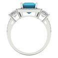 thumbnail image 4 of Three-Stone Engagement Ring for Women - 3.005ct Simulated Turquoise in 14K White Gold Promise Ring, 4 of 6