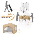 thumbnail image 6 of WDZS 10x10 Pop Up Canopy with 4 Removable Sidewalls, Portable Enclosed Instant Tent, Waterproof Outdoor Tent, Beach Sun Shelter with 4 Sandbags, 12 Stakes & 4 Ropes, Khaki, 6 of 9
