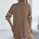 thumbnail image 5 of Cárdigan informal de punto para mujer, de talla grande, liso, con aberturas, de manga media, abrigo, camisa de poliéster para mujer, 5 of 8