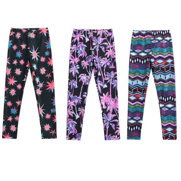 Xmarks Girls and Toddlers' Leggings Casual Print Elastic Waist Pants Stretchy Long Pants 4-7T