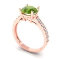 thumbnail image 2 of Solitaire with Accents Engagement Ring for Women - 2.3ct Natural Peridot in 18K Rose Gold Promise Ring, 2 of 6