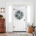 thumbnail image 5 of Stall White Barn Door Christmas Bathroom Shower Curtain 36W by 71H Inch Half Rustic Farmhouse Wooden Vintage Wood Country Xmas Narrow Small Polyester 7 Plastic Hooks Waterproof Decor, 5 of 6