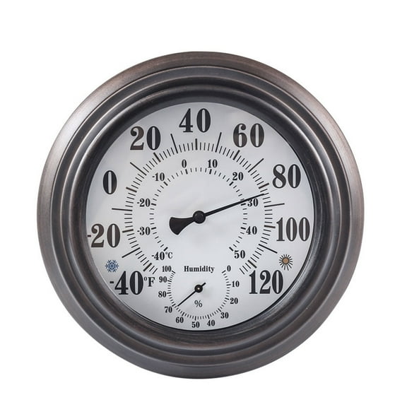Indoor Outdoor Thermometer Premium Steel Wall Thermometer Hygrometer for Patio Wall or Decorative Props
