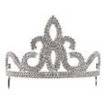 thumbnail image 1 of Bristol Novelty - Tiara de Plástico con Piedras (Paquete de 12) (Plateado), 1 of 2