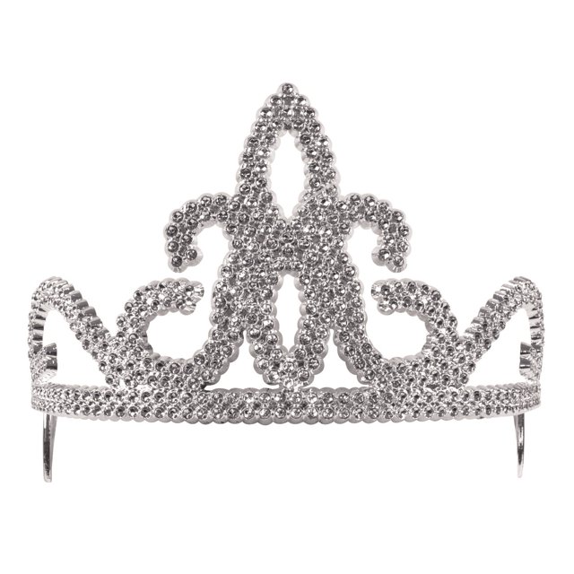 Bristol Novelty - Tiara de Plástico con Piedras (Paquete de 12) (Plateado)