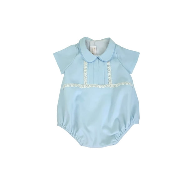Baby Blue Pique Bubble Romper-Boy’s Romper