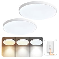ASHOP 2 Pack LED Flush Mount Ceiling Light, 24W, 3 Color Temperature, Slim Round, Hallway Light