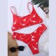 thumbnail image 3 of Gibobby Conjunto de Traje de Baño para Mujer Bikinis con estampado de dinosaurio para mujer, traje de baño Sexy con realce, conjunto de Bikini de dos pie(Rojo,CH), 3 of 5