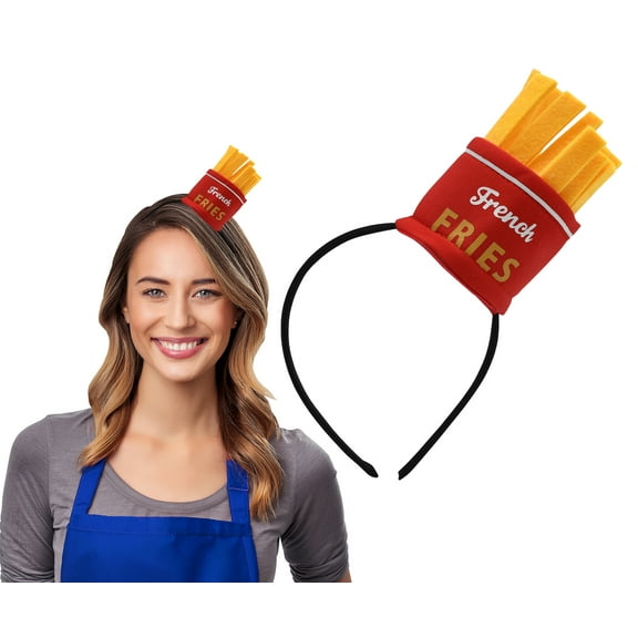 Fun Mini French Fry Hat French Fries Headband Novelty Food Hat Vendor Costume