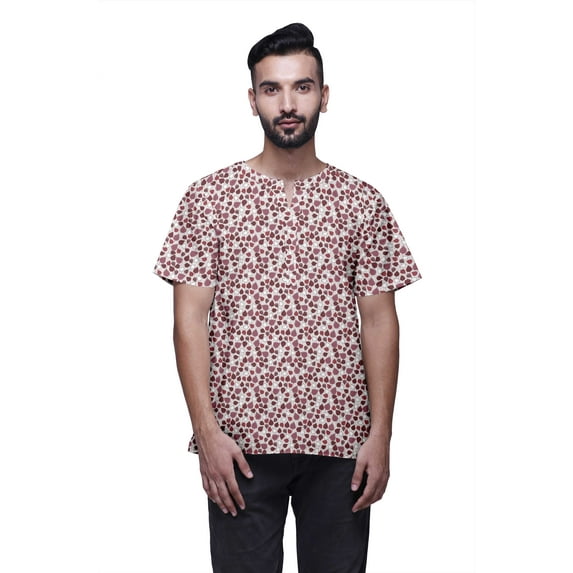 Atasi Tailored Fit Short Kurta Cotton Cambric Printed Keyhole Neck Casual Shirt
