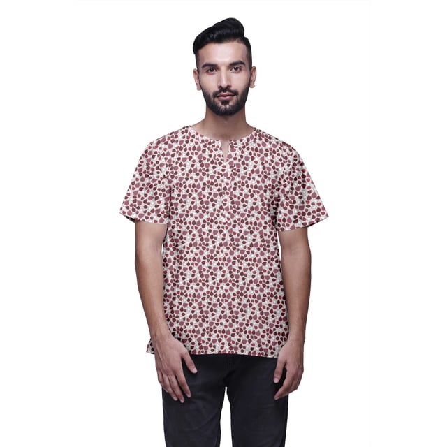 Atasi Short Kurta For Men Stylish Printed Cotton Cambric Summer Clothing