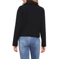 thumbnail image 3 of Chaqueta corta para mujeres, casual, de manga larga, con frente abierto y cierre de botones, abrigo exterior con bolsillos, color negro, 3 of 6
