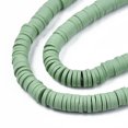 thumbnail image 2 of Handmade Polymer Clay Beads Strands for DIY Jewelry Crafts Supplies Heishi Beads Disc/Flat Round Dark Sea Green 6x0.5~1mm Hole: 1.8mm about 290~320pcs/strand 15.75 inch~16.14 inch(40~41cm), 2 of 7