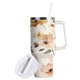 thumbnail image 2 of 40 oz Stainless Steel Tumbler Vacuum Insulated Leak Proof Stainless Steel Coffee Cup Water Bottles Super Cute Orange Flower, 2 of 9