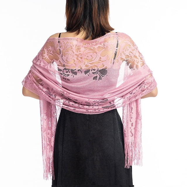 Sonducket Bufanda para mujer, bufandas, chales con borlas de flores, elegante capa nupcial para dama de honor, capa de boda, chal Vintage Ropa, zapatos y accesorios Miscelánea Rosa oscuro
