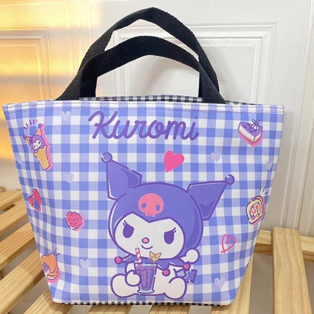 Sanrio Melody Twins-fiambrera con orejas grandes, bolsa de almuerzo de cuero con dibujos animados japoneses, con aislamiento Kulomi, regalo de vacaciones