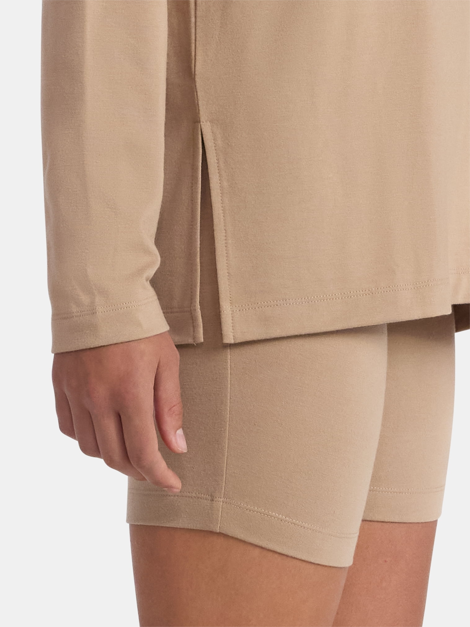 Lissome Women’s Super Soft Jersey Knit Long Sleeve Sleep Top and Shorts Pajama Set, 2-Piece, Sizes S-3X