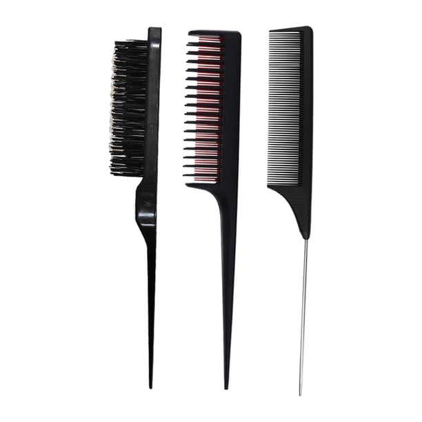 Juego de 3 cepillos para el cabello Yuyangstore peines para peinar metal negro