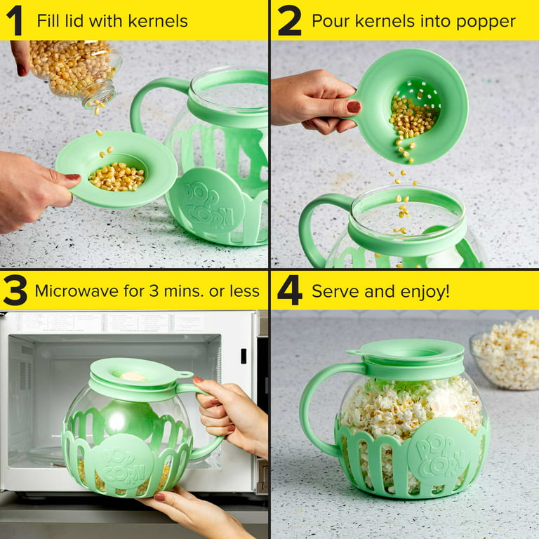 Microwave Micro-Pop Popcorn Popper Bundle Set, 1.5 Quart and 3