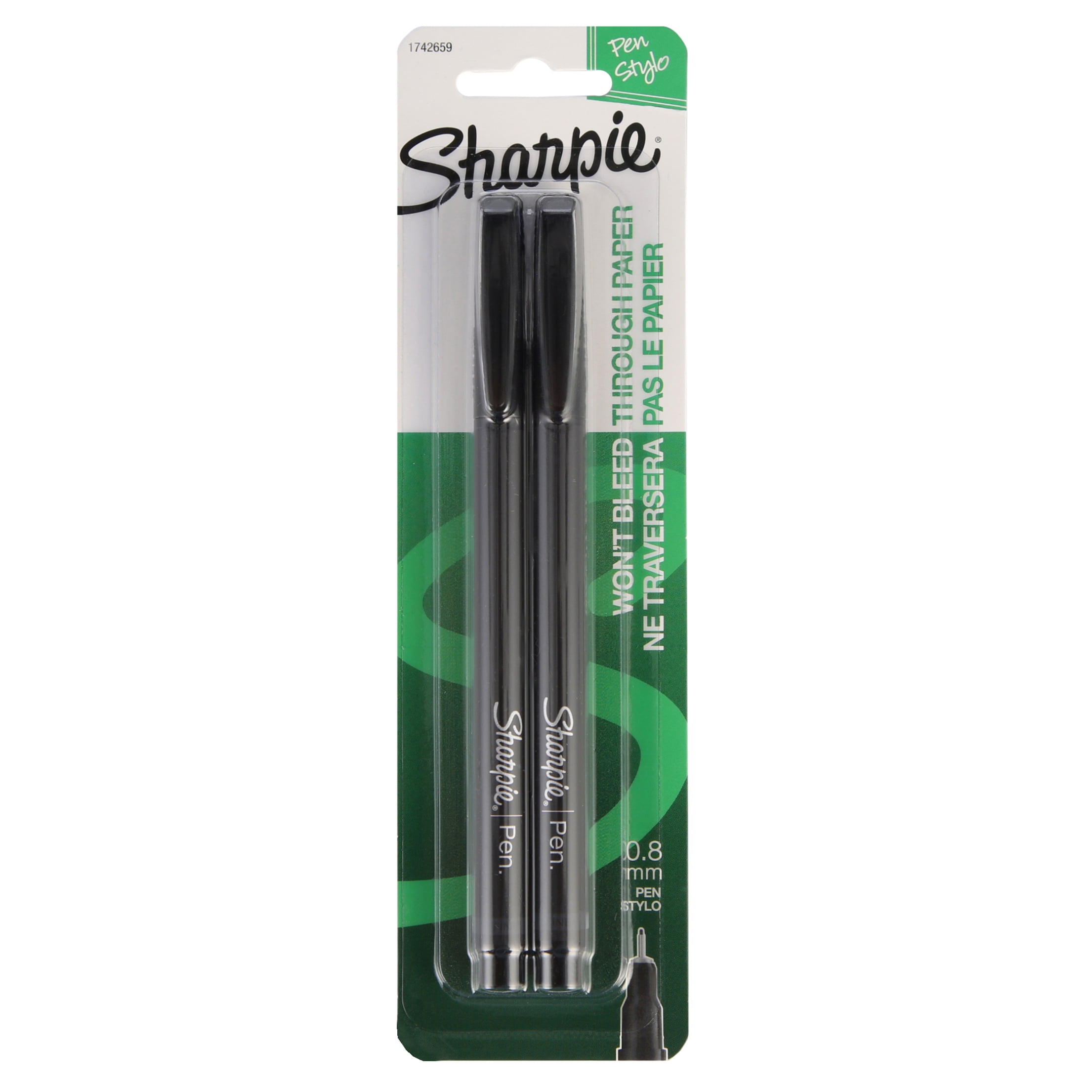 Sharpie Fine Point Pen - Fine Pen Point - Black - 2 / Pack - Filo