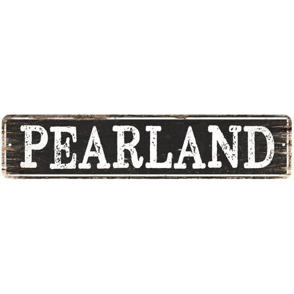 PEARLAND Gift Chic Metal Sign Home Decor Cities 4x18 204180007186