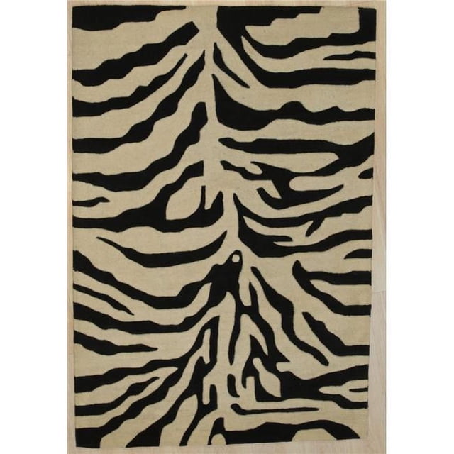 EORC ME15065BK4X6 4 x 6 ft. Modern Transitional Hand Tufted Area Rug, Black
