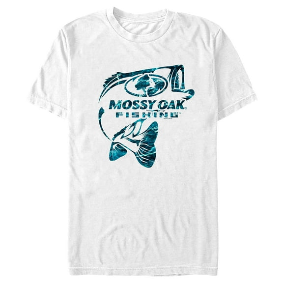 Men's Mossy Oak Aqua Fishing Logo  Graphic Tee White Large