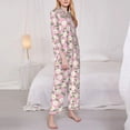 thumbnail image 3 of Lsque Daisies Flowers Pattern Long Sleeve Pajama Set for Women - Soft 2-Piece Sleepwear and Loungewear Set with Pockets, Comfy Nightwear-XX-Large, 3 of 7