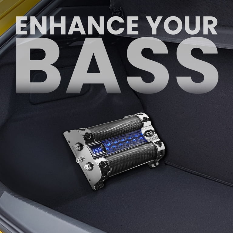 BOSS Audio Systems, Car Capacitor, 8 Farad, Digital Voltage