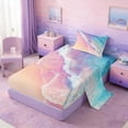 thumbnail image 2 of Manfei Pink Blue Wave Beach Twin Sheet Sets for Kids Boys and Girls, Coastal Ocean Print Bedding 3-Piece, 1 Flat Sheet, 1 Fitted Sheet and 1 Pillowcase, 2 of 6