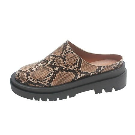 

Casual Shoes for Women Fashion Autumn Women Casual Shoes Round Toe Snake Print Middle Heel Thick Sole Non Slip Comfortable Women Casual Shoes Artificial Leather Red 39