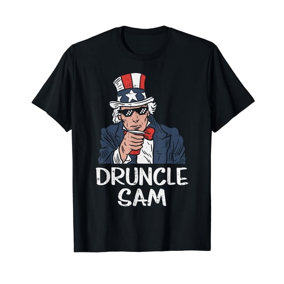 Druncle Sam Funny Uncle Sam Beer 4th Of July Party Drinking T-Shirt