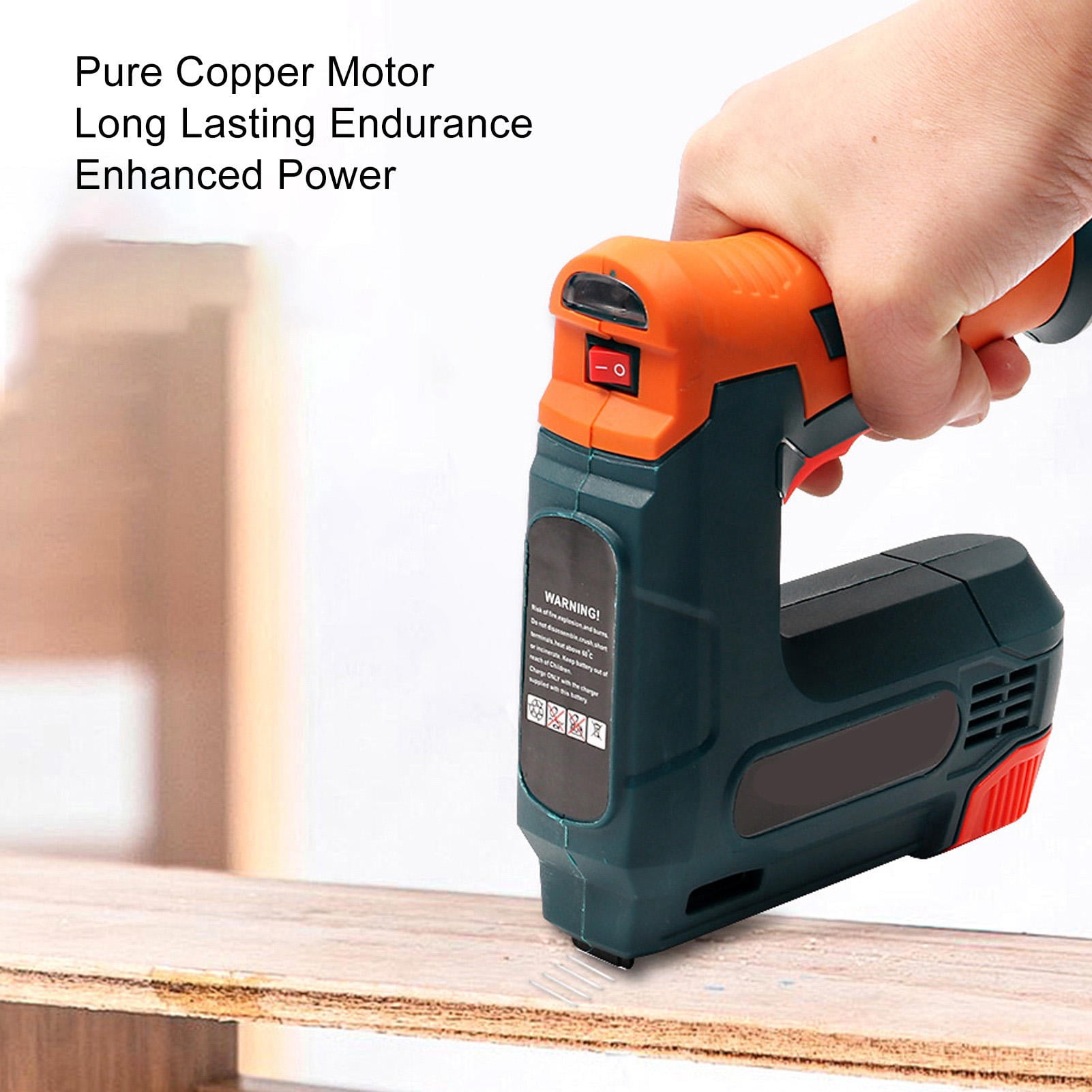 Suodoka 2000mAh Cordless USB‑Charged Brad Nailer – 1000‑Staple Capacity, 3‑Safety Switches, Versatile for Wood, Fabric & Upholstery