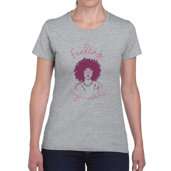 Feeling My Curls T-Shirt Women -Smartprints Designs, Female Large