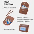 thumbnail image 4 of Cartera CLUCI pequeña de piel para mujer con bloqueo RFID, color marrón, 4 of 6
