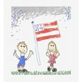 thumbnail image 2 of Americana Child Drawing White Adult Long Sleeve Hoodie-Medium, 2 of 3