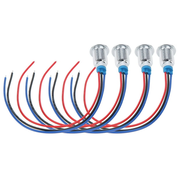 LED Redondos Precableados, LED De Doble Color A Prueba De Polvo A Prueba De Agua Para Máquinas Herramienta CNC Para Interruptores De Control De Acceso Para Modificación De OTVIAP Rojo y azul