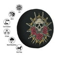 thumbnail image 6 of LNWH Skeleton Spider Rose Art Pattern Waterproof Spare Tire Cover, Universal Spare Tire Wheel Covers 16 inch, 6 of 8