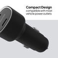 thumbnail image 4 of Powertek 60W Dual USB-C Car Charger, Fast Charging Power Delivery, Black, 4 of 4
