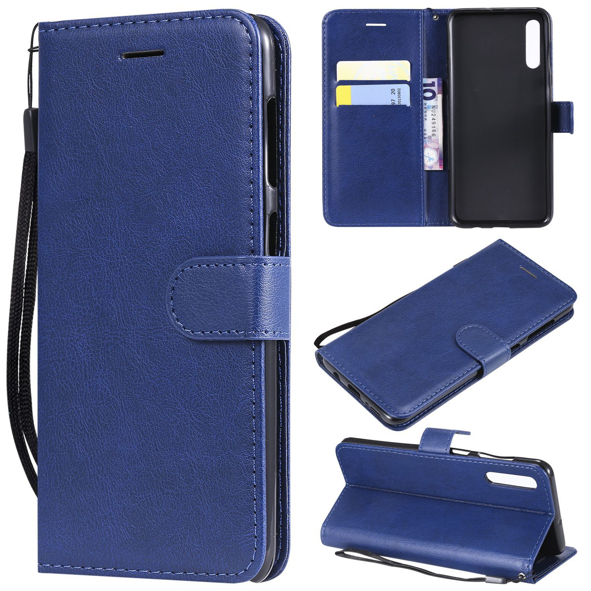 Dteck Wallet Case For Samsung Galaxy A50, Pure Color Slim PU Leather ...