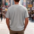 thumbnail image 5 of DPTALR Men's Waffle Knit Henley T-Shirt,Short Sleeve Casual Button Neck Top,Gray,Big Men's,Tall Men's M,Young Men's Shirts, 5 of 5