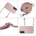 thumbnail image 4 of ELEHOLD Crossbody Wallet Case for Samsung Galaxy S23 FE,Flip Back Card Slots Kickstand PU Leather Shockproof Purse Case with Adjustable Crossbody Shoulder Strap,Rosegold, 4 of 7