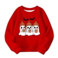 thumbnail image 5 of Taqqpue Kids Oversize Sweatshirt Halloween Bat Star Print Casual Loose Long Sleeve Fleece Lined Pullover Tops Fall Winter Warm Hoodie Tops for Toddler Kids Size 1-13, 5 of 6