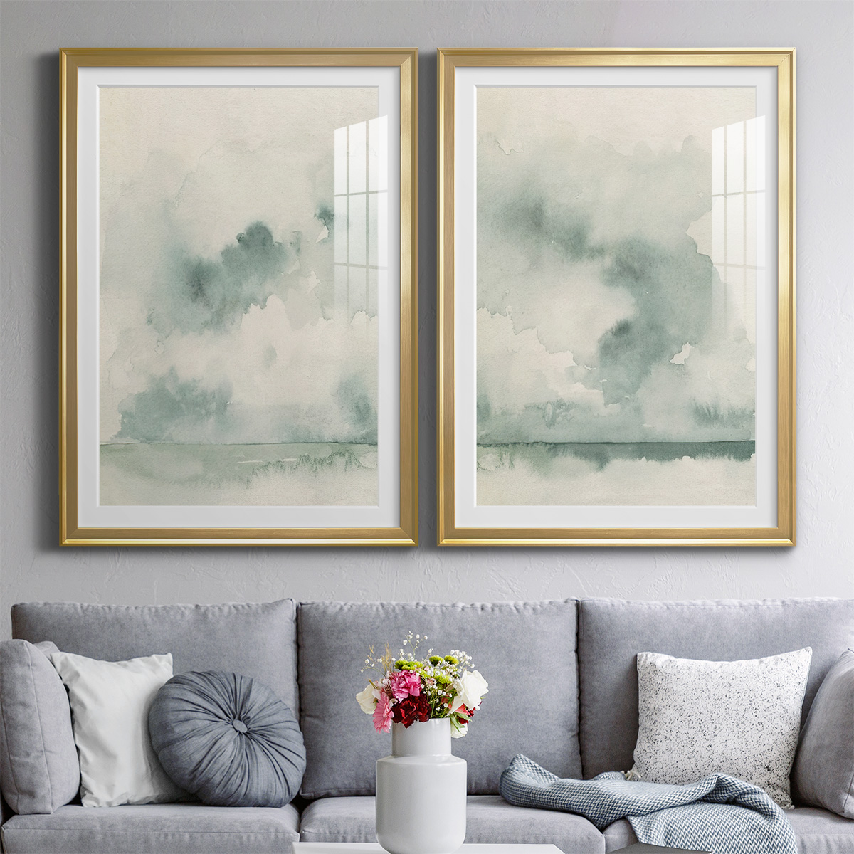Wexford Home Ocean Impression I Premium Framed Print, 22.5" x 30.5" - Ready to Hang, Gold (Set of 2)